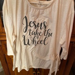 Quarter length sleeve jesus take the wheel shirt
